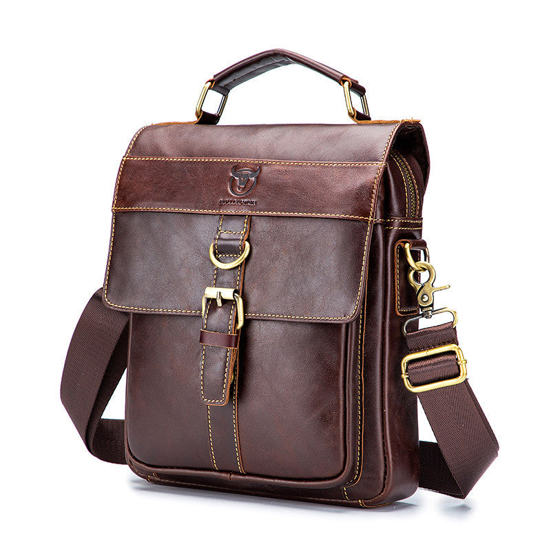 Men's Casual One Shoulder Messenger Bag in Cowhide