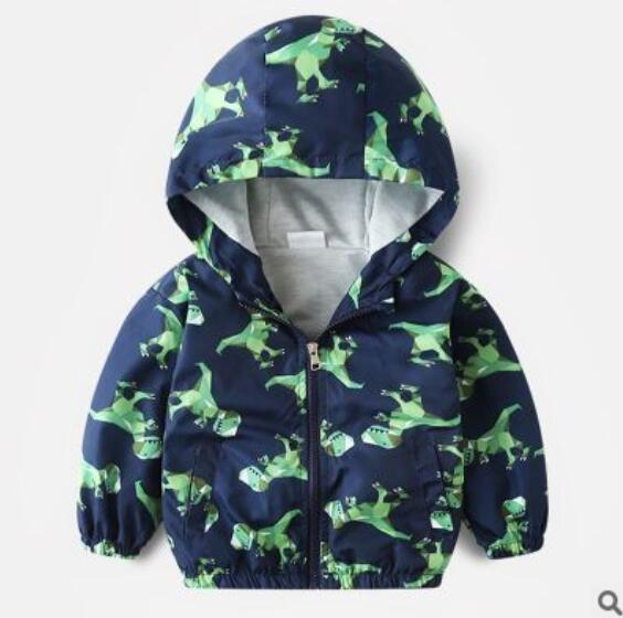 Boys' Casual Hooded Windbreaker Jacket for Spring/Fall