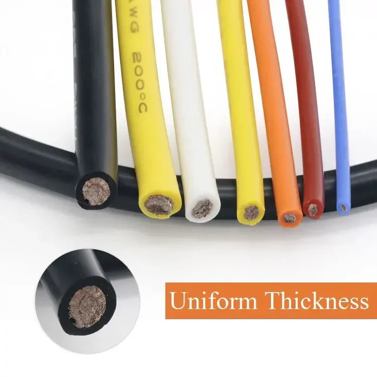 1M/5M Heat-resistant cable 30 28 26 24 22 20 18 16 15 14 13 12 10 AWG Ultra Soft Silicone Wire High Temperature Flexible Copper - flohmarkt-deutschland.shop