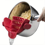 1pc Adjustable Silicone Clip-On Strainer for Pots, Pans, and Bowls - Handheld Drainer for Noodles, Pasta - flohmarkt-deutschland.shop