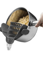 1pc Adjustable Silicone Clip-On Strainer for Pots, Pans, and Bowls - Handheld Drainer for Noodles, Pasta - flohmarkt-deutschland.shop