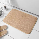 1pc Memory Foam Embossed Velvet Carpet Bathroom Living Room Non-Slip Mat Cobblestone Floor Mat Home Furnishings - flohmarkt-deutschland.shop