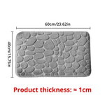 1pc Memory Foam Embossed Velvet Carpet Bathroom Living Room Non-Slip Mat Cobblestone Floor Mat Home Furnishings - flohmarkt-deutschland.shop