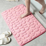 1pc Memory Foam Embossed Velvet Carpet Bathroom Living Room Non-Slip Mat Cobblestone Floor Mat Home Furnishings - flohmarkt-deutschland.shop