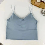 1pc Women Sexy Solid Color Camisole Ice Silk Tube Seamless Sports Tank Top Wireless Underwear Padded Bra Bralette Vest - flohmarkt-deutschland.shop
