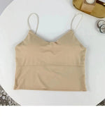 1pc Women Sexy Solid Color Camisole Ice Silk Tube Seamless Sports Tank Top Wireless Underwear Padded Bra Bralette Vest - flohmarkt-deutschland.shop