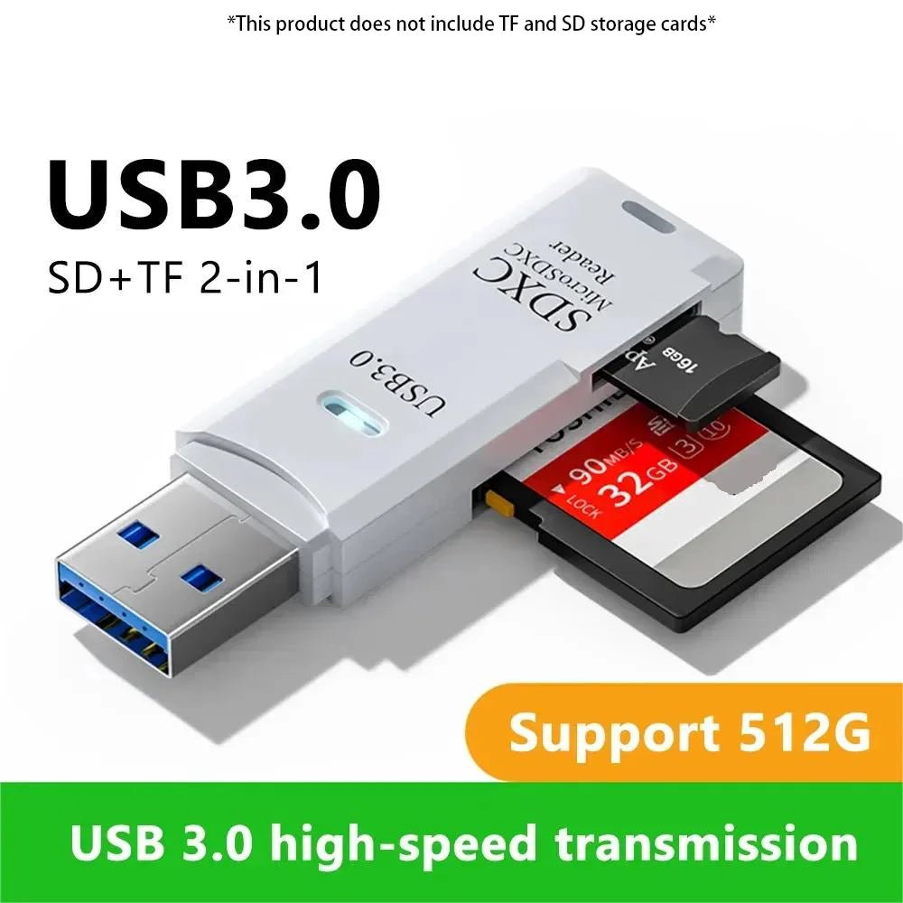 2-in-1 Multi Functional USB 3.0 Card ReaderMiniSD TFMemoryCardReaderUSBFlashDrive CardreaderAdapter For PCLaptops Accessories - flohmarkt-deutschland.shop