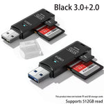 2-in-1 Multi Functional USB 3.0 Card ReaderMiniSD TFMemoryCardReaderUSBFlashDrive CardreaderAdapter For PCLaptops Accessories - flohmarkt-deutschland.shop