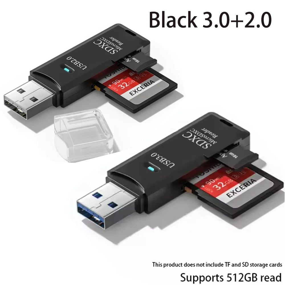 2-in-1 Multi Functional USB 3.0 Card ReaderMiniSD TFMemoryCardReaderUSBFlashDrive CardreaderAdapter For PCLaptops Accessories - flohmarkt-deutschland.shop