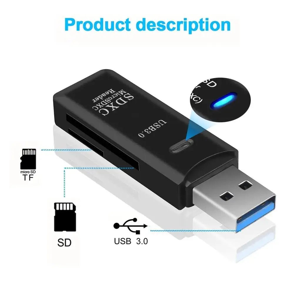 2-in-1 Multi Functional USB 3.0 Card ReaderMiniSD TFMemoryCardReaderUSBFlashDrive CardreaderAdapter For PCLaptops Accessories - flohmarkt-deutschland.shop