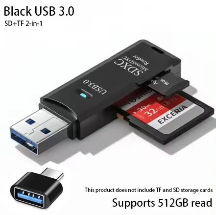 2-in-1 Multi Functional USB 3.0 Card ReaderMiniSD TFMemoryCardReaderUSBFlashDrive CardreaderAdapter For PCLaptops Accessories - flohmarkt-deutschland.shop