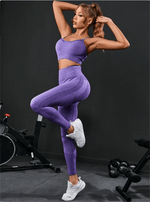 2 Pieces Women's Tracksuit Seamless Yoga Set Workout Sportswear Gym Clothing High Waist Leggings Fitness Sports Suits - flohmarkt-deutschland.shop