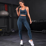 2 Pieces Women's Tracksuit Seamless Yoga Set Workout Sportswear Gym Clothing High Waist Leggings Fitness Sports Suits - flohmarkt-deutschland.shop