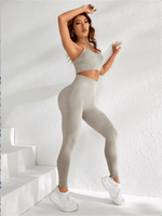 2 Pieces Women's Tracksuit Seamless Yoga Set Workout Sportswear Gym Clothing High Waist Leggings Fitness Sports Suits - flohmarkt-deutschland.shop