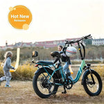 20-Zoll faltbares Eltern-Kind-E-Bike. 48V13AH Elektroroller mit herausnehmbarem Akku, 1000W bürstenloser Motor Elektrofahrrad - flohmarkt-deutschland.shop