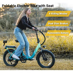 20-Zoll faltbares Eltern-Kind-E-Bike. 48V13AH Elektroroller mit herausnehmbarem Akku, 1000W bürstenloser Motor Elektrofahrrad - flohmarkt-deutschland.shop