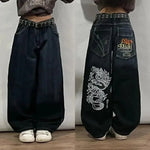 2024 American New Fashion Patch Baggy Casual Jeans For Men And Women Y2K High Street Harajuku High Waist Wide Leg Denim Trousers - flohmarkt-deutschland.shop