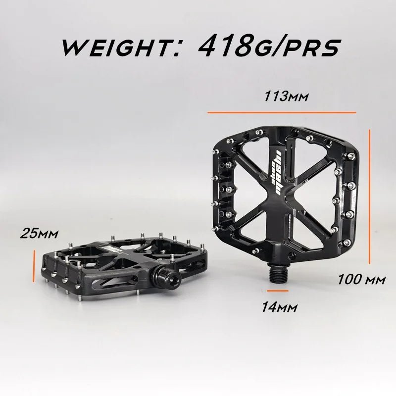2024 neue breite polierte Fahrradpedale Rennrad 3-Lager-Pedal Mountainbike Radfahren Anti-Rutsch-Pedal - flohmarkt-deutschland.shop