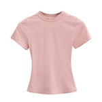 2024 neue Hohe Qualität Casual T shirt Sexy Dünne Kurzen Ärmeln Mode Trend Solide Frauen Kleidung y2k Tops - flohmarkt-deutschland.shop