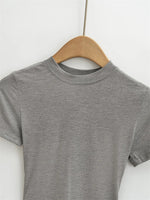 2024 neue Hohe Qualität Casual T shirt Sexy Dünne Kurzen Ärmeln Mode Trend Solide Frauen Kleidung y2k Tops - flohmarkt-deutschland.shop