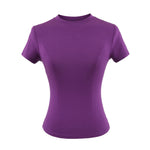 2024 neue Hohe Qualität Casual T shirt Sexy Dünne Kurzen Ärmeln Mode Trend Solide Frauen Kleidung y2k Tops - flohmarkt-deutschland.shop