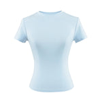 2024 neue Hohe Qualität Casual T shirt Sexy Dünne Kurzen Ärmeln Mode Trend Solide Frauen Kleidung y2k Tops - flohmarkt-deutschland.shop