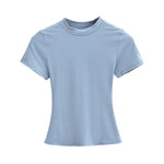 2024 neue Hohe Qualität Casual T shirt Sexy Dünne Kurzen Ärmeln Mode Trend Solide Frauen Kleidung y2k Tops - flohmarkt-deutschland.shop