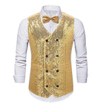 2024 New Fashion Shiny Sequin Suit Vest for Men, Gold /Silver Double Breasted Chalecos De Vestir Hombre,weste Herren Eur Size - flohmarkt-deutschland.shop