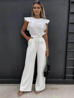2024 Summer Short Sleeve Wide Leg Jumpsuit For Women Elegant Romper Vintage Streetwear Jumpsuits Overalls Women Jump Suit Woman - flohmarkt-deutschland.shop