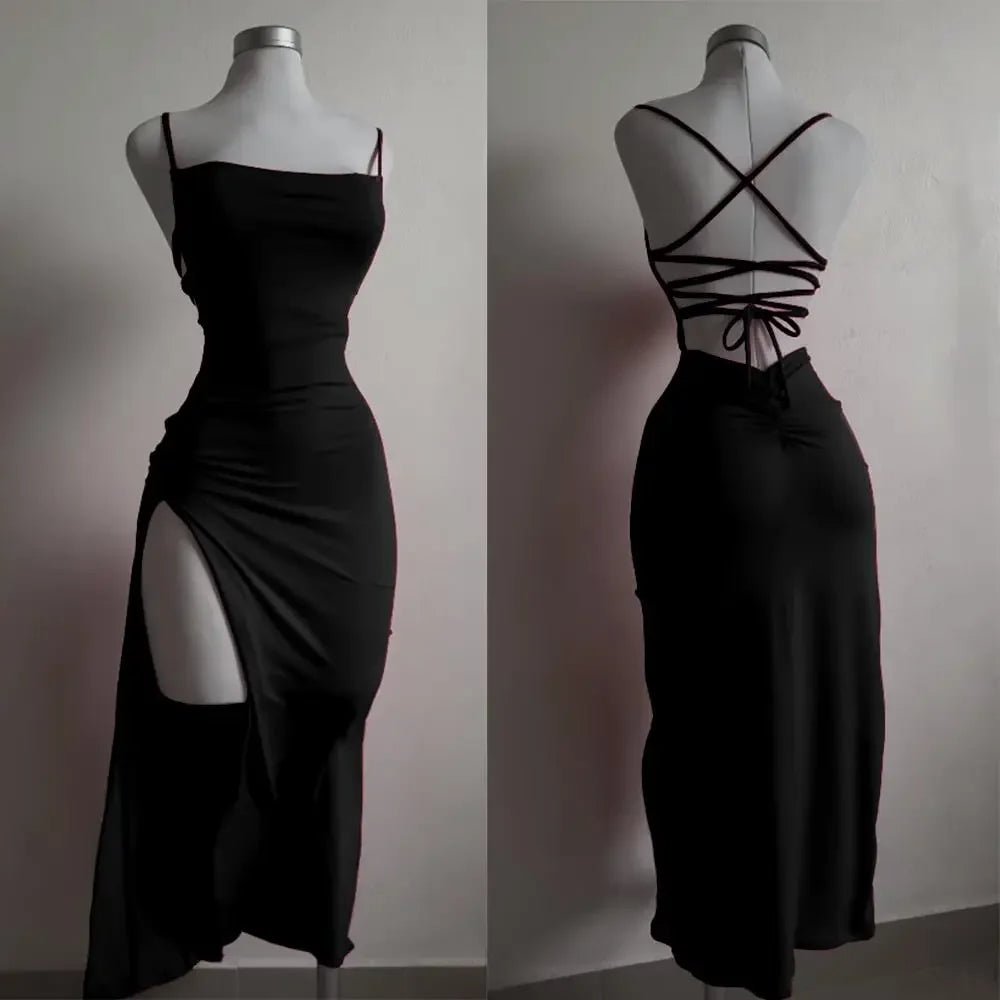 2025 explosive new dress summer high sensibility halter strap Spice Girl bag hip dress - flohmarkt-deutschland.shop
