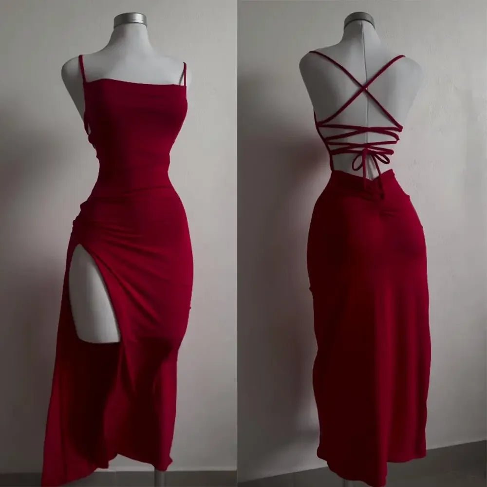 2025 explosive new dress summer high sensibility halter strap Spice Girl bag hip dress - flohmarkt-deutschland.shop
