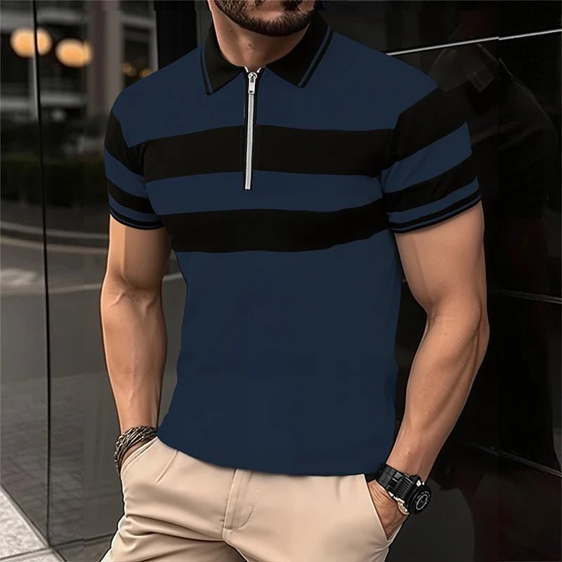2025 Herren-Sommer-Polohemd – Kurzärmelig, lässig, atmungsaktiv & bequem – Polo-Shirt mit Reißverschluss – T-Shirts – Dropshipping - flohmarkt-deutschland.shop