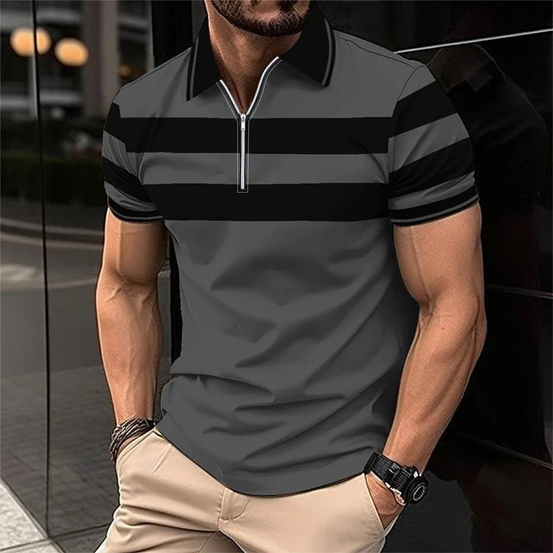2025 Herren-Sommer-Polohemd – Kurzärmelig, lässig, atmungsaktiv & bequem – Polo-Shirt mit Reißverschluss – T-Shirts – Dropshipping - flohmarkt-deutschland.shop