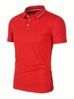 2025 Hot Sale Men's Summer Casual Breathable Comfortable Polo Shirt Men's Solid Color High Quality Short Sleeve T-Shirt - flohmarkt-deutschland.shop