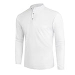2025 männer Sommer Langarm Henry Polo Casual Atmungsaktiv Komfortable Polo-Shirt Solide Hohe Qualität Männliche T-Shirt Dropshipping - flohmarkt-deutschland.shop