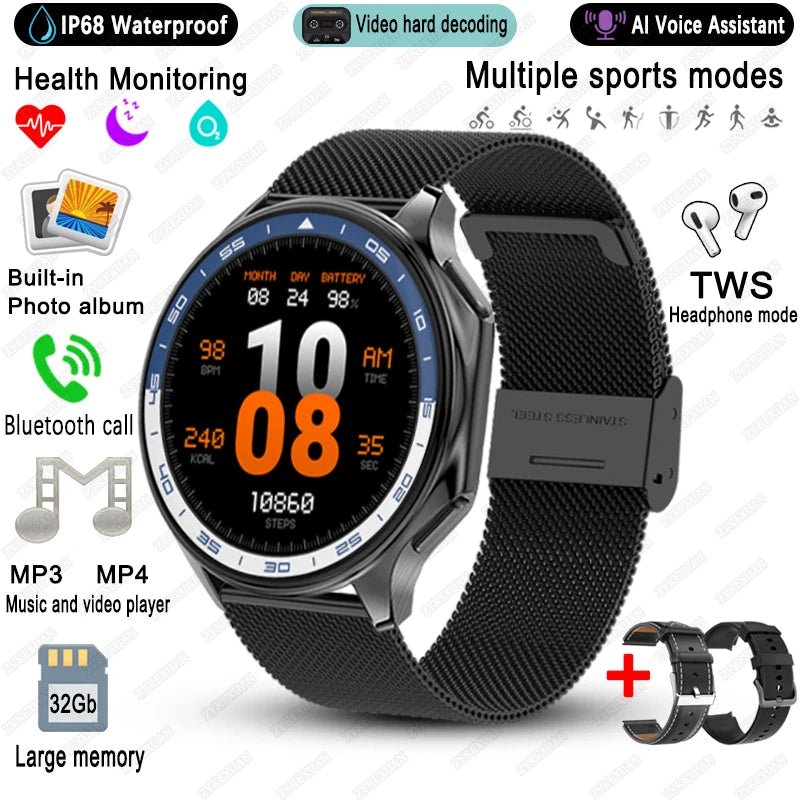 2025 neue Für OPPO Uhr X High-End-Business Uhr Männer 32 Gb Speicher Video Wiedergabe Smart Uhr Sport fitness Wasserdichte Armband - flohmarkt-deutschland.shop
