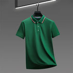 2025 New Men's Casual Solid Color Short Sleeved Polo Shirt Summer Fashionable and Comfortable Versatile Top - flohmarkt-deutschland.shop