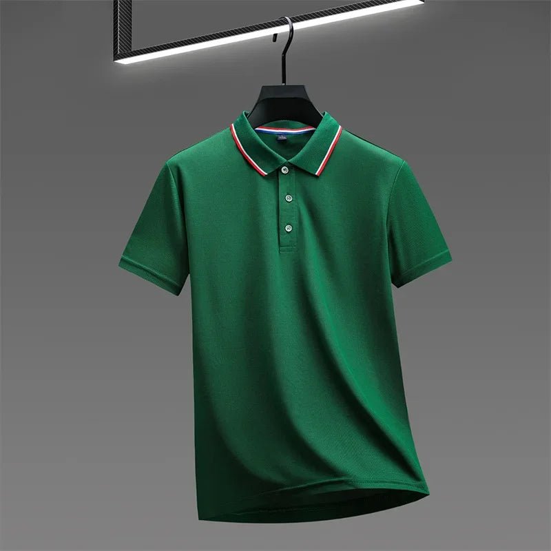 2025 New Men's Casual Solid Color Short Sleeved Polo Shirt Summer Fashionable and Comfortable Versatile Top - flohmarkt-deutschland.shop