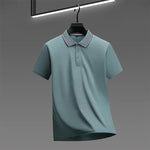 2025 New Men's Casual Solid Color Short Sleeved Polo Shirt Summer Fashionable and Comfortable Versatile Top - flohmarkt-deutschland.shop