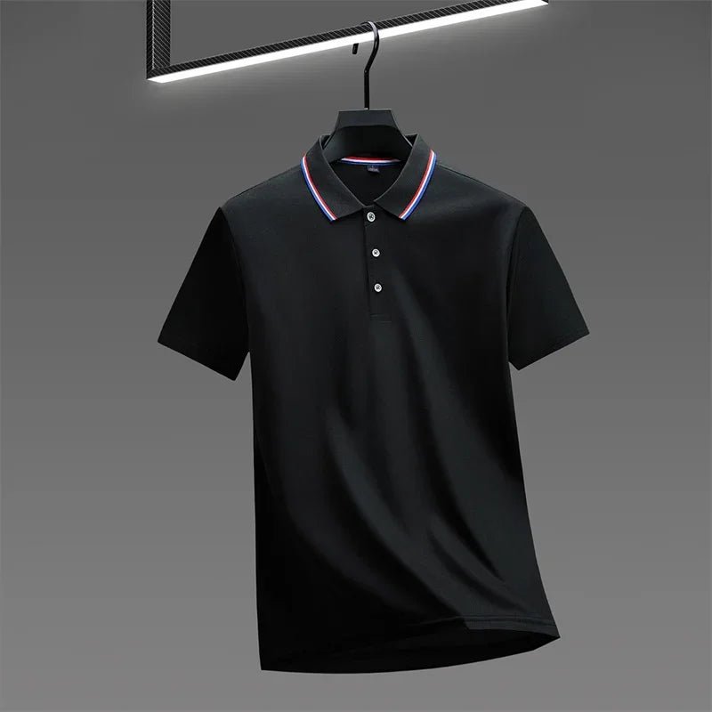 2025 New Men's Casual Solid Color Short Sleeved Polo Shirt Summer Fashionable and Comfortable Versatile Top - flohmarkt-deutschland.shop