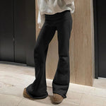 2025, schlanke, lässige Jogginghose mit niedriger Taille für Damen, solide, einfache Basic-Schlaghose, Sport-Jogginghose - flohmarkt-deutschland.shop
