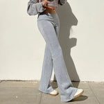 2025, schlanke, lässige Jogginghose mit niedriger Taille für Damen, solide, einfache Basic-Schlaghose, Sport-Jogginghose - flohmarkt-deutschland.shop