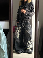 2025 streetwear vintage printing baggy jeans y2K harajuku trend men and women hip hop fashion casual Joker couple Wide-leg pants - flohmarkt-deutschland.shop