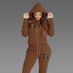 2025 Women Sets Zipper Cardigan Hoodie Sweatpant 2-piece Designer Clothes Fashion Jogging Clothing Chandals Famale Sports Suit - flohmarkt-deutschland.shop