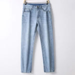 2026 Frühling Sommer Dünne Jeans Klassischer Stil Mode Stretch Regular Fit Denim-Hose Herren Marke Gewaschene Hellblaue Jeans - flohmarkt-deutschland.shop
