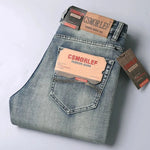 2026 Frühling Sommer Dünne Jeans Klassischer Stil Mode Stretch Regular Fit Denim-Hose Herren Marke Gewaschene Hellblaue Jeans - flohmarkt-deutschland.shop