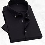 2026 Herren Kurzarmhemd mit Strass, einfarbig, Business-Freizeitshirt - flohmarkt-deutschland.shop