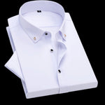 2026 Herren Kurzarmhemd mit Strass, einfarbig, Business-Freizeitshirt - flohmarkt-deutschland.shop