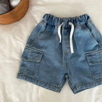2026 Kids Boys Denim Cargo Shorts 2-8Y Casual Summer Jeans Bottoms Waist Elastic Waistband Children Clothes Outerdoor Boys - flohmarkt-deutschland.shop