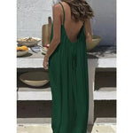 2026 Loose-Fit Spaghetti Strap Dress Women's Casual Homewear Summer Dress Solid-Color Vacation Cool Homewear - flohmarkt-deutschland.shop
